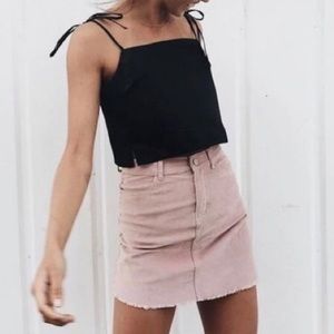 NWT Brandy Melville blush pink corduroy skirt